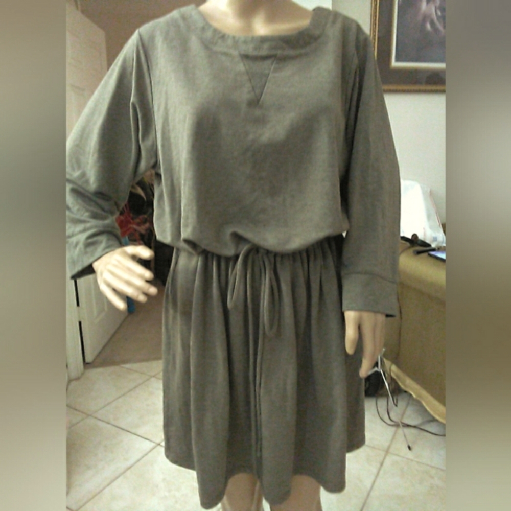 CASUAL DRESS BY MIND MATTER SZ. 1X Long Sleeve DRAWSTRING ( Ext. Comfort)
